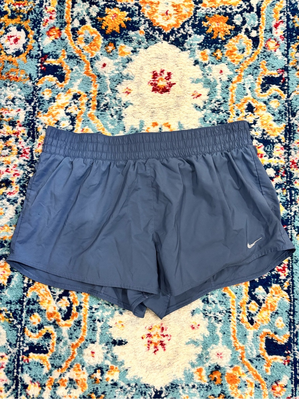 Nike Women's Slate Blue Athletic Shorts with Swoosh